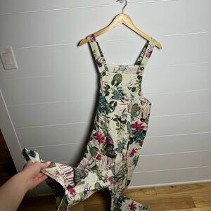 Floral Print Overalls